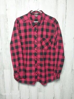 Eddie Bauer Red/Black Buffalo Check Button Up Shirt - Size 2XL